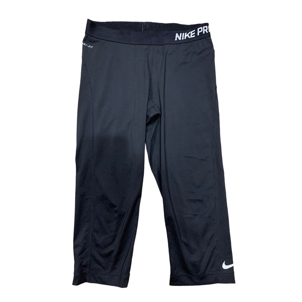 Nike Pro Womens Black Capri Workout Pants Size Large